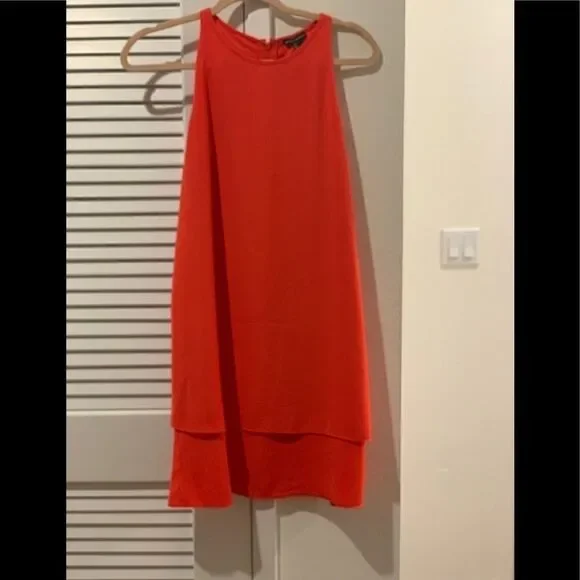 Mercer & Madison Orange Back Zipper Layered Dress - Picture 3 of 5